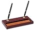 Dacasso Mocha Leather Pen Stand with Gold Accents - Image 2
