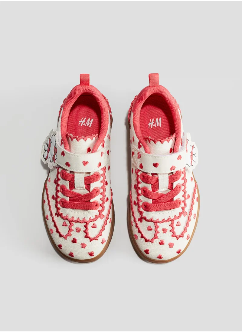 H&M Embroidered Canvas Trainers