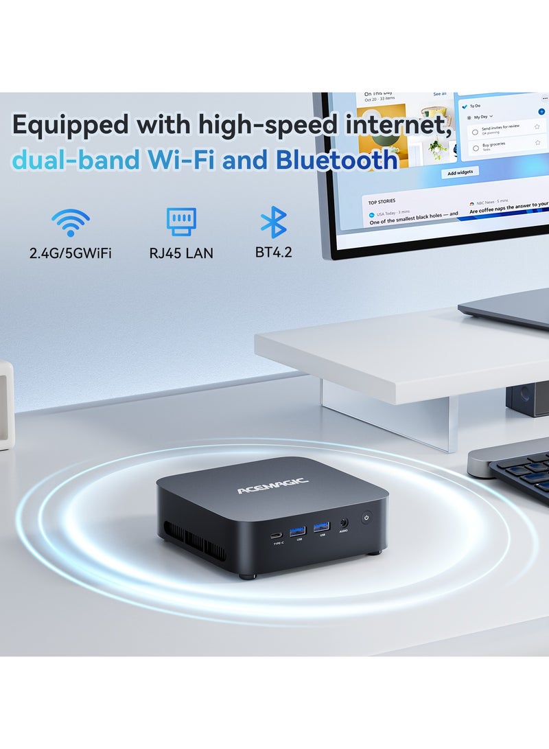 ACEMAGIC Mini PC ACEMAGIC AMD Ryzen Embedded R2544 (4C/8T, Up to 3.7GHz), 16GB DDR4 512GB SSD Mini Computers, Support 4K@60Hz Triple Display WiFi5/BT4.2/DP1.4/HDMI2.0/USB3.2 Gen1 Type-C,Windows 11 Pro Black - Image 4