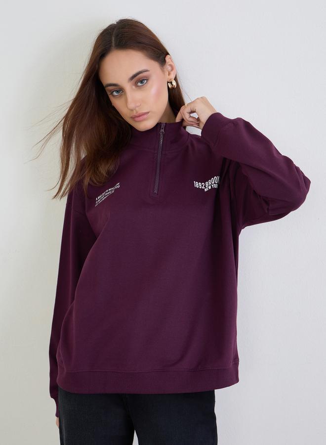 ستايلي سويت شيرت واسع بطبعة كتابة - Image 3