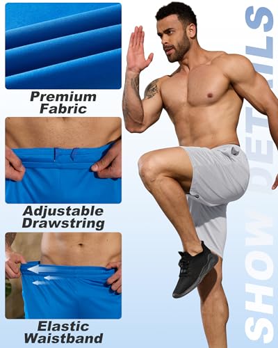 BALENNZ 7 Pack Mens Basketball Shorts with Pockets Mens Shorts Athletic Gym Workout Running Quick Dry Activewear 7AXL - Image 3