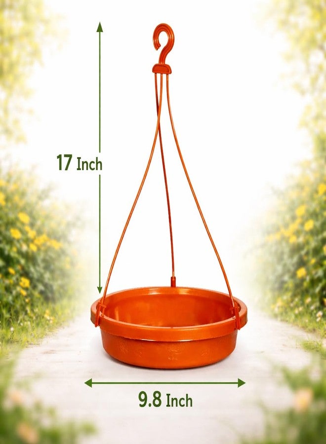 HOYEHOLA Hanging Bird Water Feeder Bowl Set of 2 (9.8 Inch) with Strong Hooks - Outdoor Balcony & Garden Bird Bath Dish for Sparrow, Parrot & Small Birds | Durable Plastic - Image 5