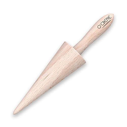 OCreme Pizzelle RollerKrumkake ConeIce Cream Cone Mold 925 Inches Strong and Smooth  Beechwood