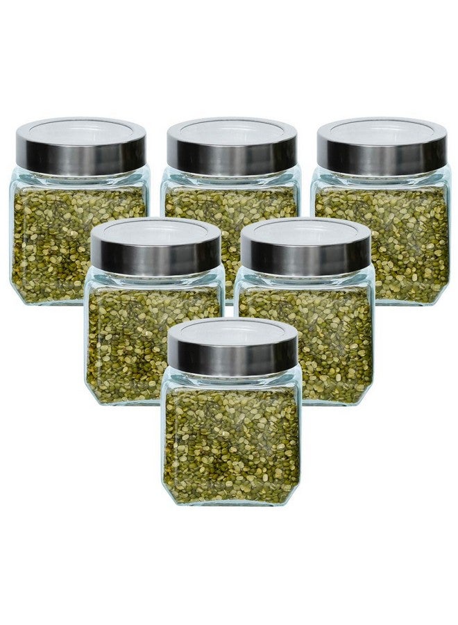 Femora Femora Glass Containers for Kitchen| Glass Storage Jars for Kitchen| Glass Jars| 1 Year Warranty| Jars for Snacks, Fry Food, Masala, Spice, Pickles, Cookies| 500ml| Set of 6 - Image 1