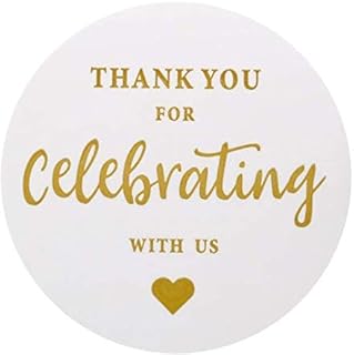 G2PLUS Thank You for Celebrating with US Stickers,60PCS 2 Inch Round Thank You Sticker Labels for Invitation Envelopes - Image 1
