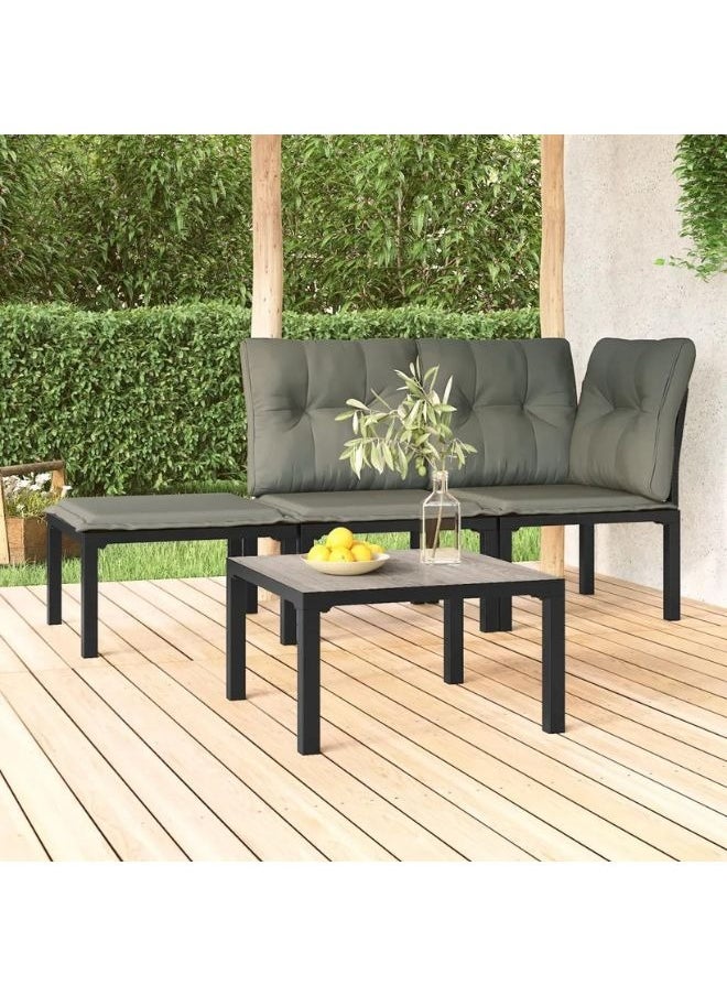 vidaxl vidaXL Garden Coffee Table Grey 55x55x31 cm DPC and Steel  - Image 1