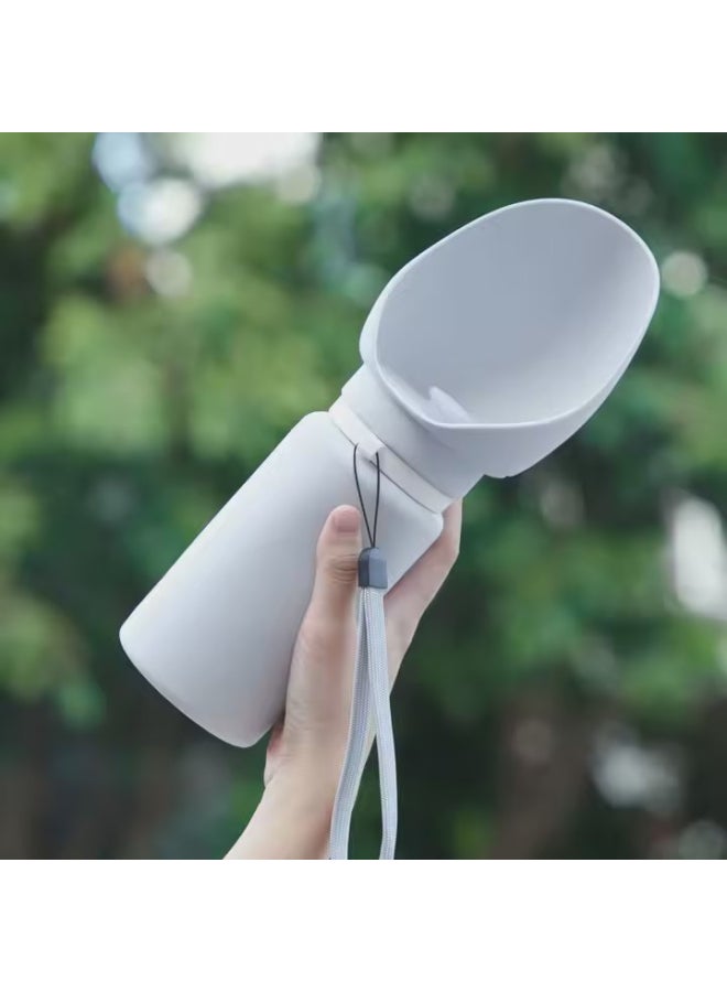 Foldable Pet Water Bottle with Large Caliber Drinking Trough and Leak-Proof Design - Gray - Image 3