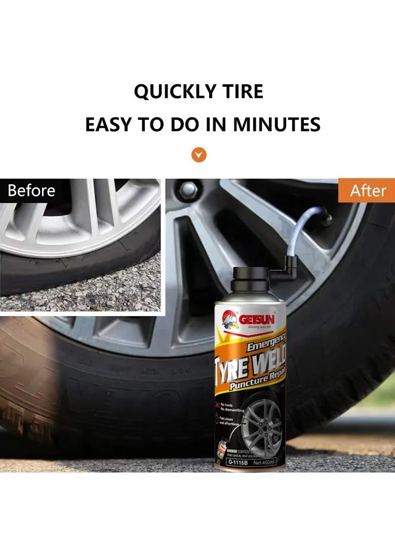 GETSUN Combo - Buy 3PC GETSUN Emergency Tyre Weld Puncture Repair 450ml G-1116B - Image 4