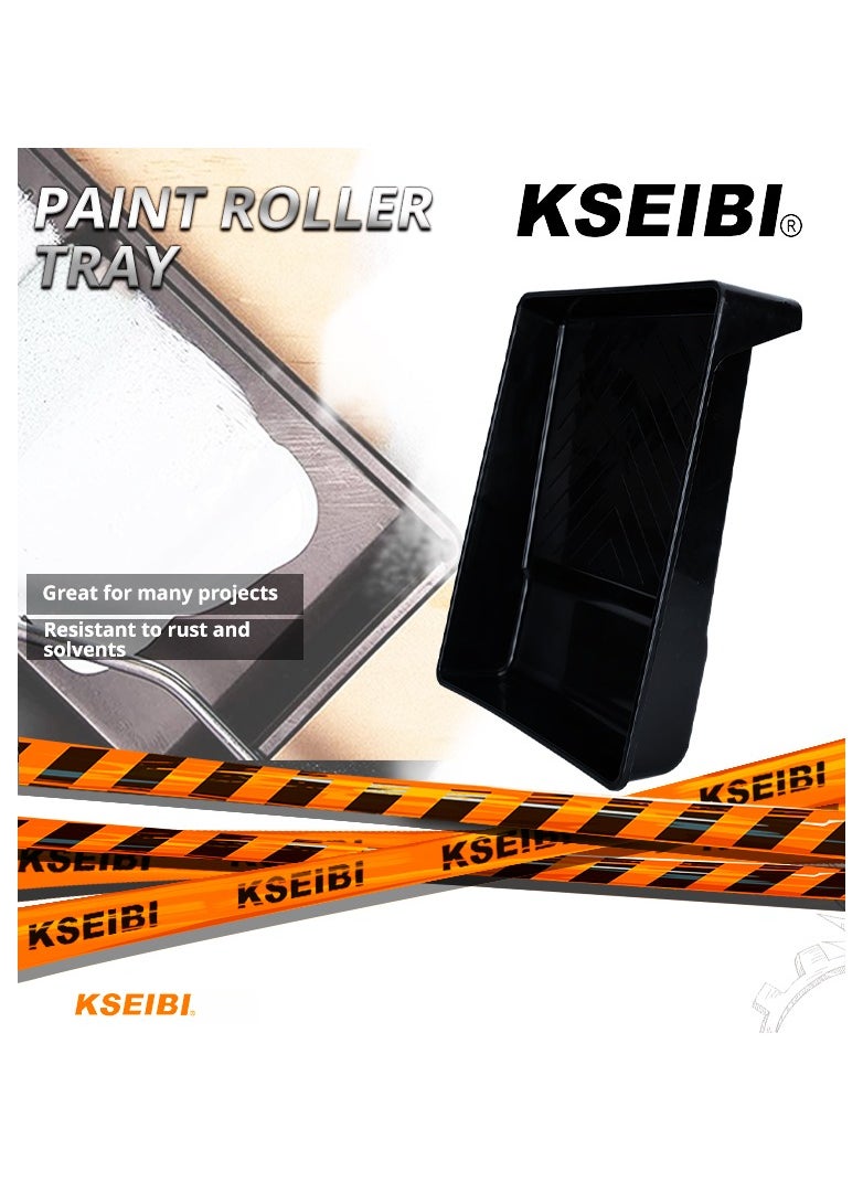 KSEIBI Paint Roller Tray 365*275*60mm., Paint Trays, to application of paint with a roller., Plastic Paint Pan with Deep Paint Pocket, Disposable Paint Tray, Paint Supplies for House Painting(Black)  - Image 4