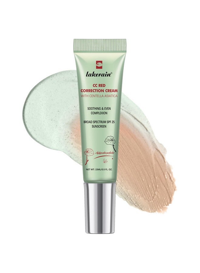 NICEFACE Cc Red Correction Cream With Centella - Color Correcting Formula For Blemishes, Red Skin, & Acne Marks - Lightweight, Non-Greasy - Hydration Skin And Spf Protection (Green) - Image 1