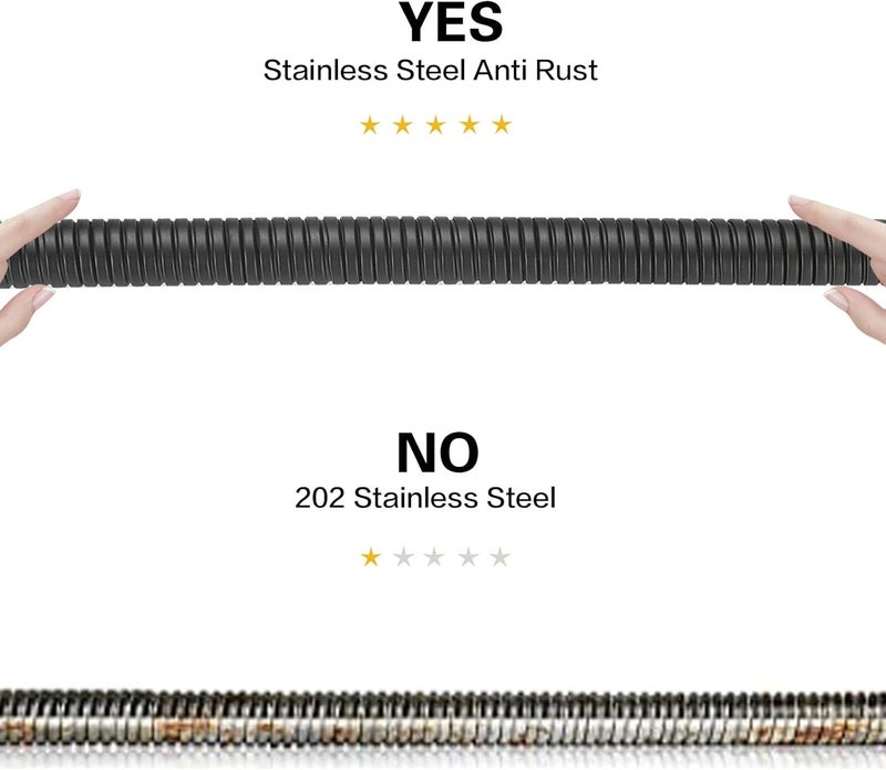 RUMOSE 59 inches Shower Hose Water Plating Shower Head Extension Hose Replacement Extra Long Stainless Steel Shower Tube Attachment Flexible Handheld Shower Sprayer Hose, Matte Black - Image 4