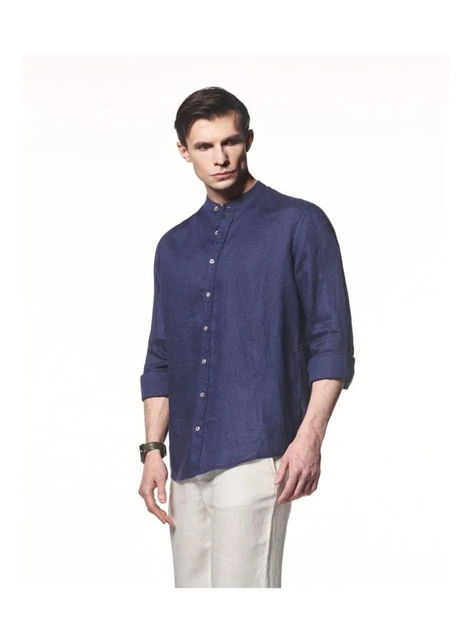 Liwali 100% Linen Hakim Collar Shirt.