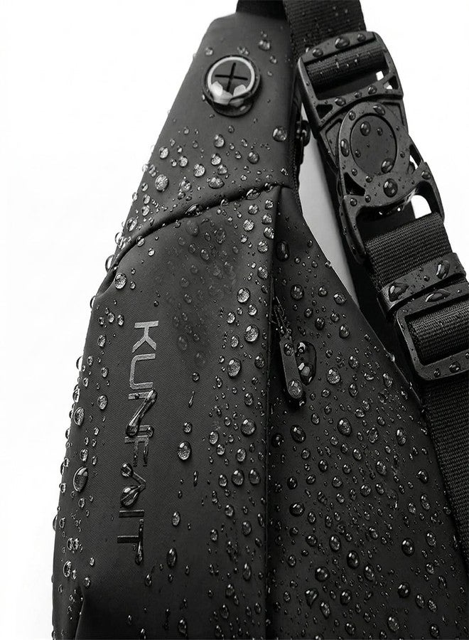KUNFAIT Waterproof Unisex Crossbody Waist Bag Fanny Pack for Men & Women Half Moon Boomerang Style Sling Bags Side Shoulder Chest Bag Belt Pouch for Travel Sports Anti-Theft Mobile (REDESIGNED) - Image 5