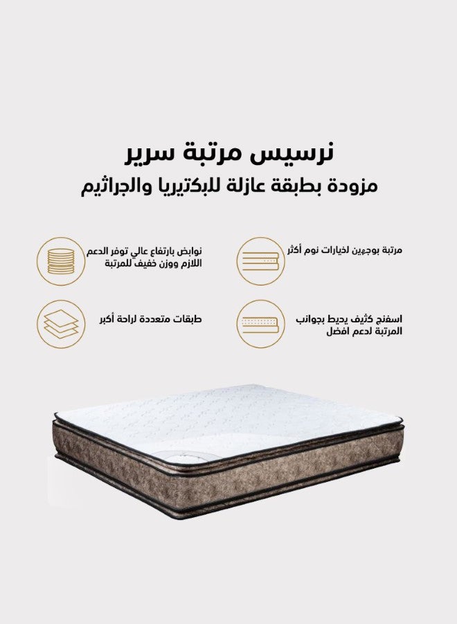 بنهيليغنز نرسيس | مرتبة سرير متعددة الطبقات بوجهين 15 طبقة 15 ارتفاع 30 سم قياس مفرد - 100x190 سم - بيج وسكري - Image 2