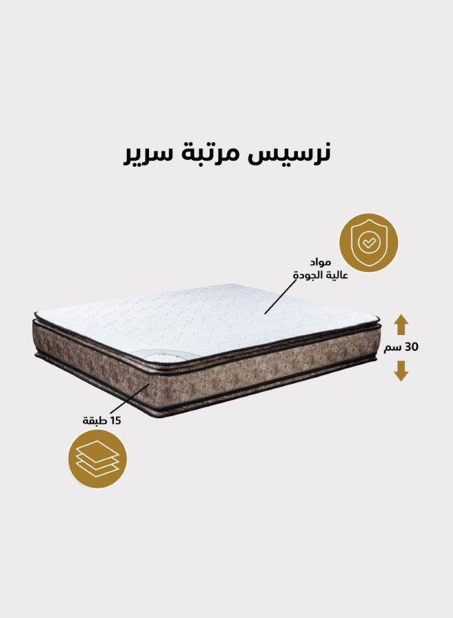 بنهيليغنز نرسيس | مرتبة سرير متعددة الطبقات بوجهين 15 طبقة 15 ارتفاع 30 سم قياس مفرد - 100x190 سم - بيج وسكري - Image 3