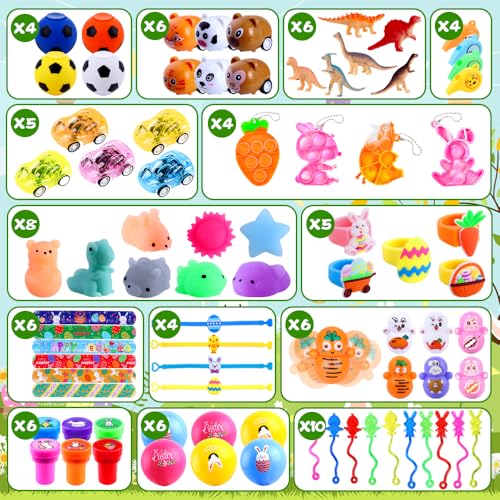 Teeanzo 160Pcs Prefilled Easter Eggs Toys Set Include 80 Plastic Eggs with Variety Easter Stress Toys for Egg Hunt Basket Stuffers Party Favors Classroom Prize Supplies Boys Kids Girls - Image 5