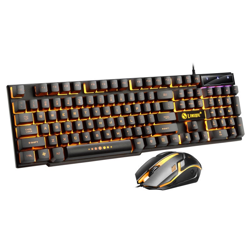 LimeG GTX300 Retro Gaming Keyboard Mouse Combo USB GTX300 black Orange 