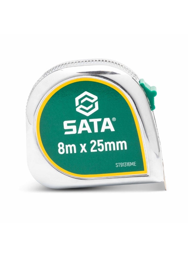 Sata متر قياس مطاطي SATA ST91316ME بطول 26 قدم مقياس متري/SAE 8م × 25مم - Image 2