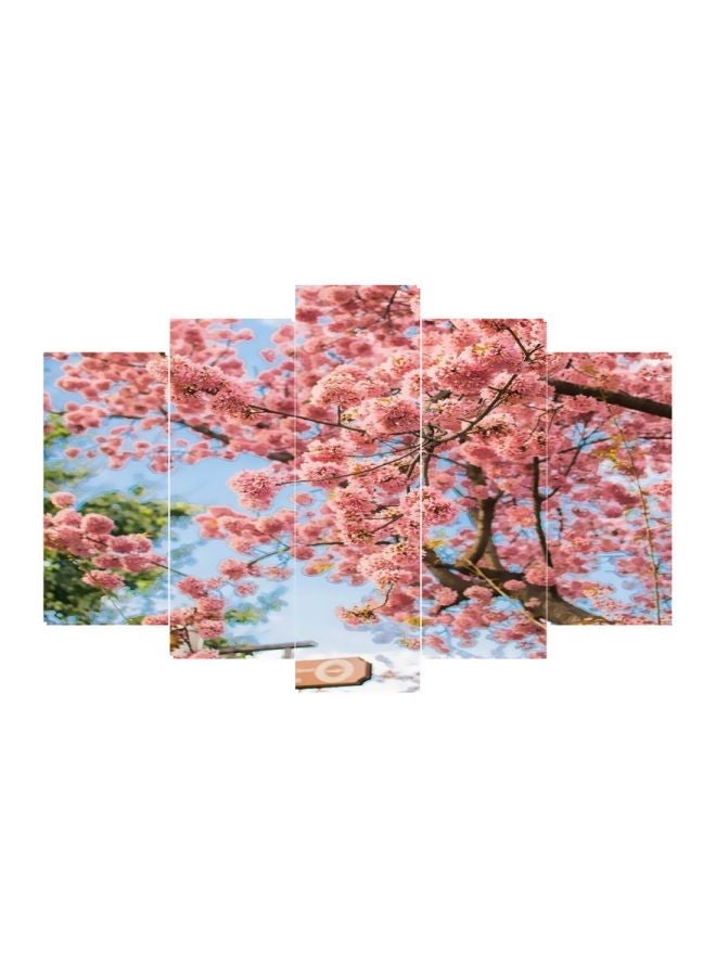 5-Piece Flower Theme Wall Art Set Pink/Blue/Green 100x60cm