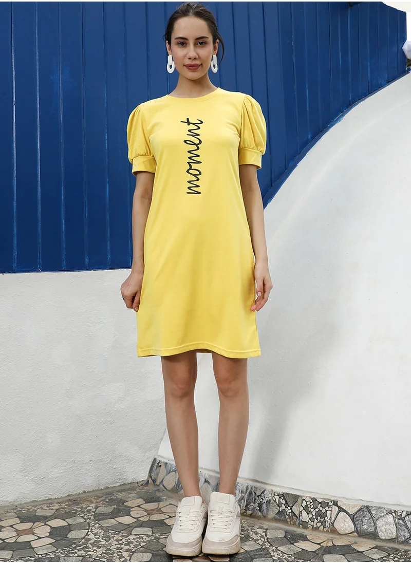 PINACOLADA Women's Lemon Yellow Moment T-Shirt Dress
