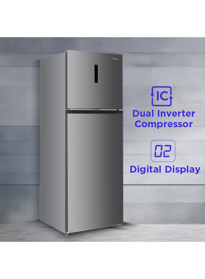SUPER GENERAL 500 Liter Double Door Refrigerator Frost Free Glass Shelves 410 W SGR515I Silver - Image 3