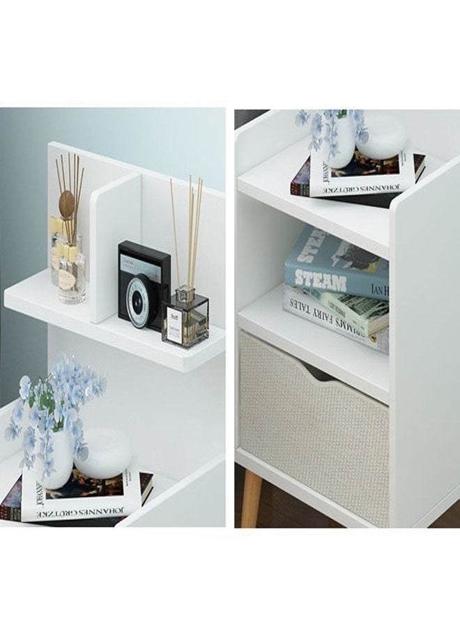 fashionhome - Modern Design 3 Shelfs and 1 Drawer Side Table 36.5 x 27.5 x 71 cm - Image 1
