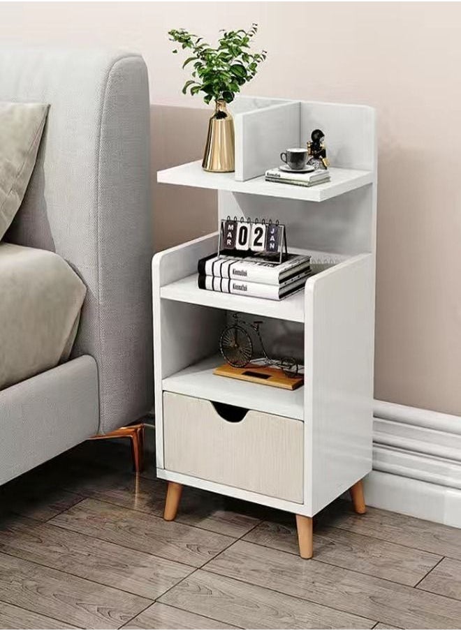 fashionhome - Modern Design 3 Shelfs and 1 Drawer Side Table 36.5 x 27.5 x 71 cm - Image 1
