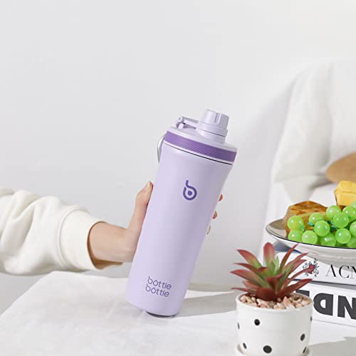 BOTTLE BOTTLE 26 oz Insulated Shaker Bottle Stainless Steel Water Bottle with Wire Whisk, Reusable Protein Shaker Gym Water Cup Purple - Image 5