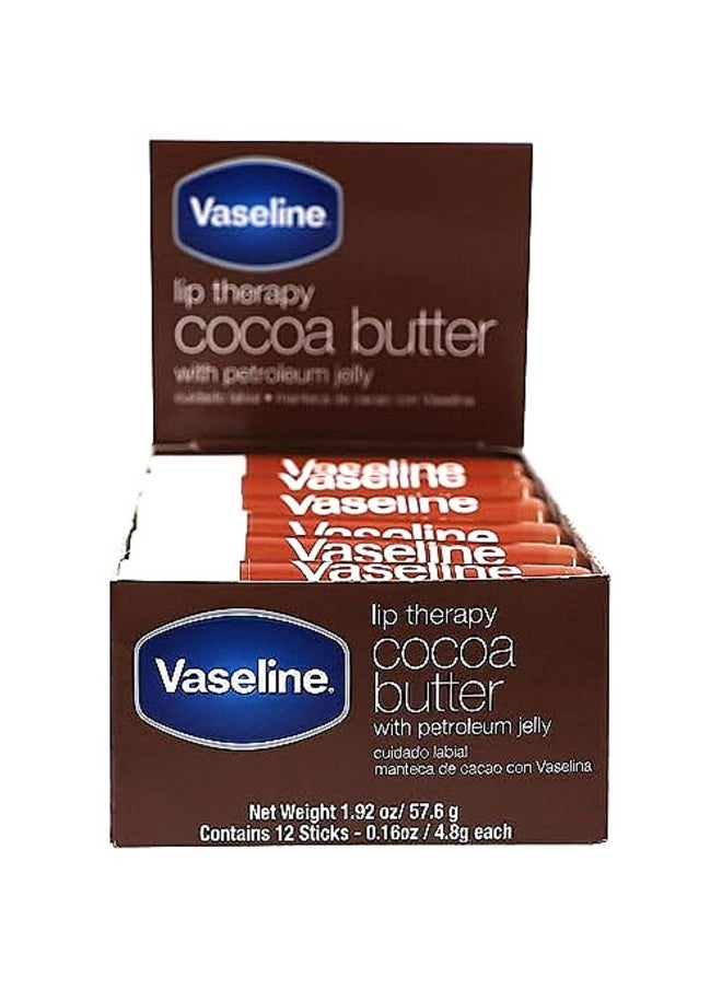 Vaseline Vaseline Lip w/o Backer Card Cocoa - 12 Pack Box  - Image 1