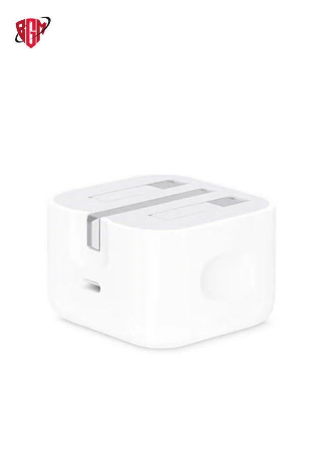 BGM 20W Foldable Fast Charging Wall Adapter Compatible with Apple iPhone 12 Pro Max/11 Pro Max/SE, iPad White - Image 2