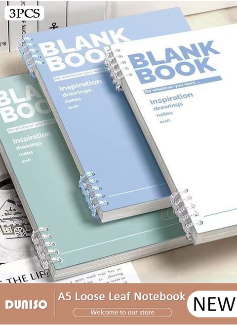 A5 Student Specific Loose Leaf Notebook,Loose Leaf Replacement Core Notebook with Thick Horizontal Grid,Non Irritating, Detachable,60Sheets/120Pages Loose-Leaf Paper,80gsm White Paper
