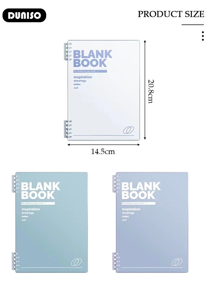 DUNISO A5 Student Specific Loose Leaf Notebook,Loose Leaf Replacement Core Notebook with Thick Horizontal Grid,Non Irritating, Detachable,60Sheets/120Pages Loose-Leaf Paper,80gsm White Paper  - Image 2