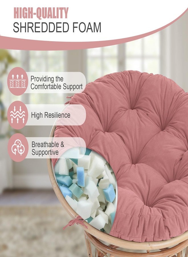 idee-home وسادة كرسي باباسان من إيدي هوم، وسادة دائرية لكرسي باباسان (الوسادة فقط) بغطاء مخملي سميك، مقاس 48 × 48 بوصة، لون وردي - Image 3