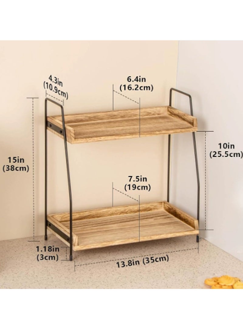 Arabest Coffee Bar Accessories and Organizer Countertop, Station Kitchen Counter Shelf, Condiment Storage, Cup Lid Holder for Bathroom, Kitchen (Brown) - Image 3