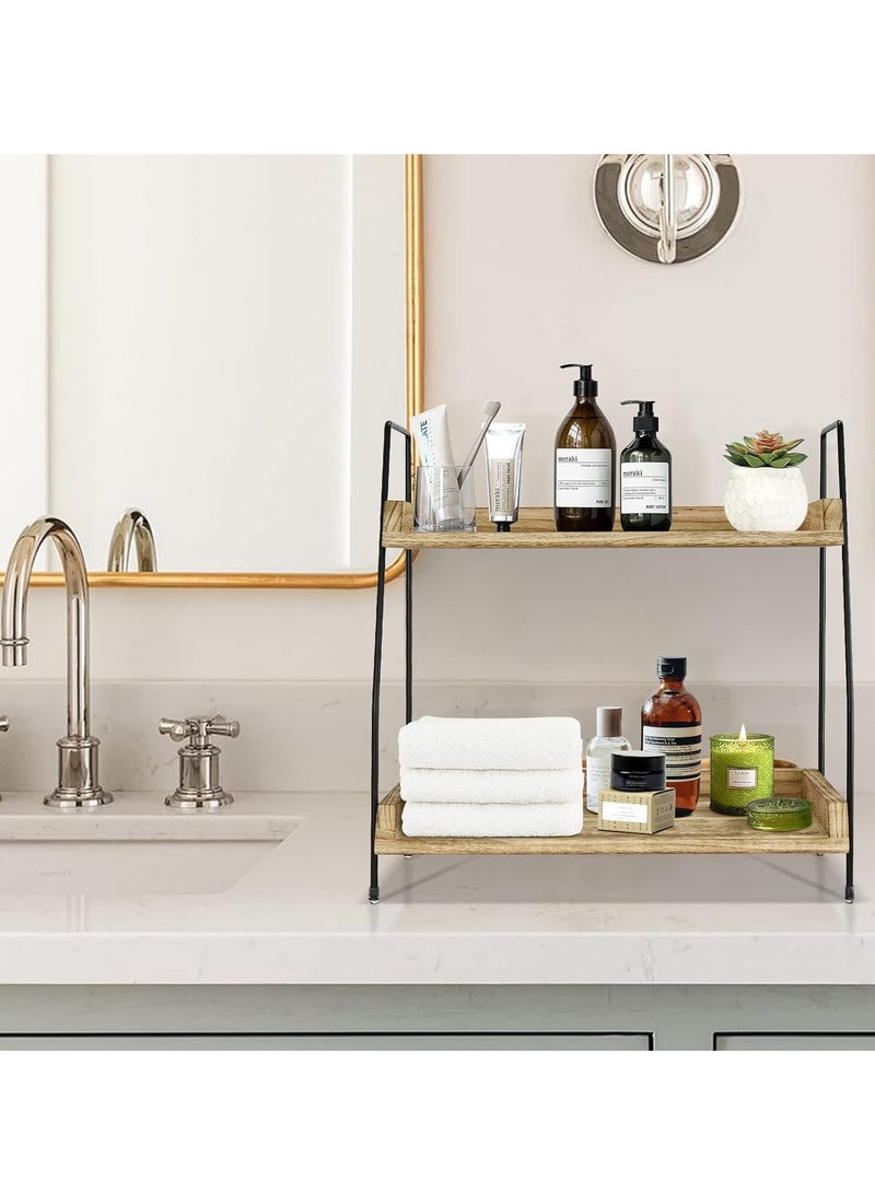 Arabest Coffee Bar Accessories and Organizer Countertop, Station Kitchen Counter Shelf, Condiment Storage, Cup Lid Holder for Bathroom, Kitchen (Brown) - Image 4