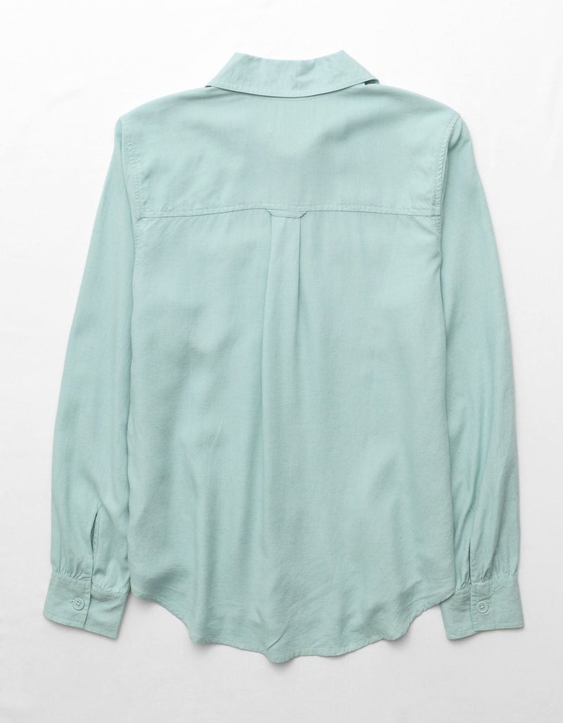 American Eagle AE Bestie Long-Sleeve Button-Up Shirt - Image 4