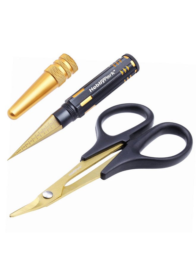 Hobbypark HobbyPark Body Reamer 0-14mm Hole Puncher w/Sleeve & Curved Scissors Set for RC Car Bodyshell Hobby Tools  - Image 2