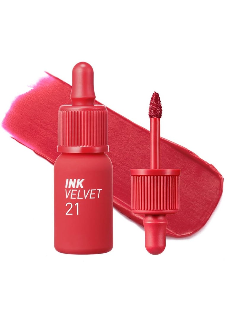 Peripera Ink the Velvet Lip Tint |021 VITALITY CORAL RED, 0.14 fl oz - Image 1