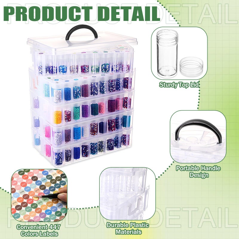 Willinglong 5 Tier Diamond Painting Storage Containers with 260 Grids Diamond Art Storage Bead Organizer Painting Accessories DIY Jewelry Craft - Image 3
