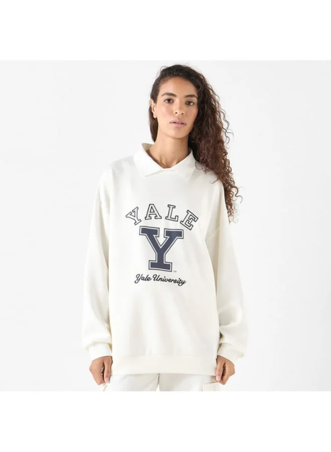 SP Characters Yale University Print Long Sleeves Sweatshirt with Collar