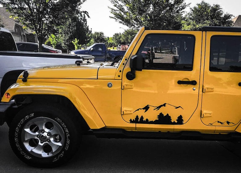 Bubbles Designs Black Mountains Decal Sticker Compatible with Jeep Wrangler Rubicon Jk jl All Models (35B) - Image 3