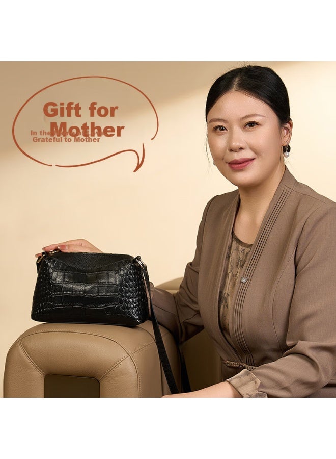 Zooler Crocodile Pattern Genuine Leather Crossbody Bag Women's Shoulder Bag Mother's Day Gift Practical - Image 1
