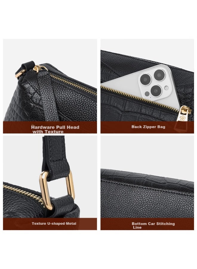Zooler Crocodile Pattern Genuine Leather Crossbody Bag Women's Shoulder Bag Mother's Day Gift Practical - Image 2