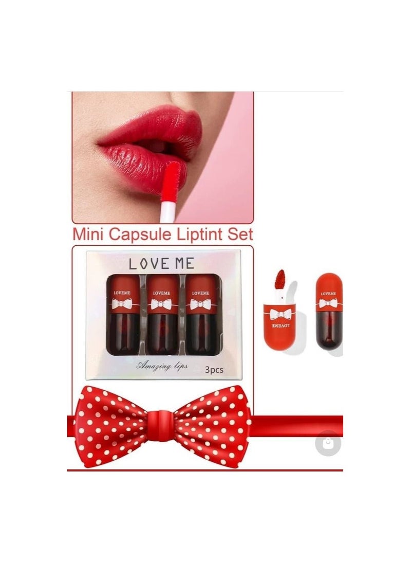 لوف مي ثلاثة قطع ملمع شفاه لون احمر