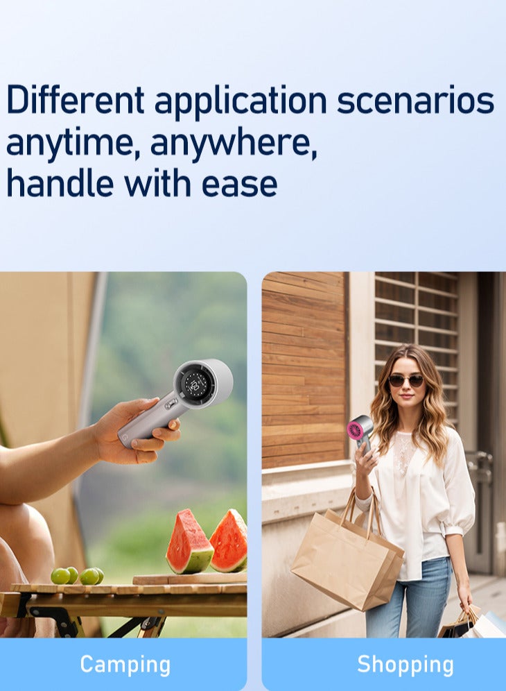 Elurian Mini USB Rechargeable Fan –Portable Cooling Fan for Pocket, Travel, Office | Quiet, USB-C Fast charge - Image 2