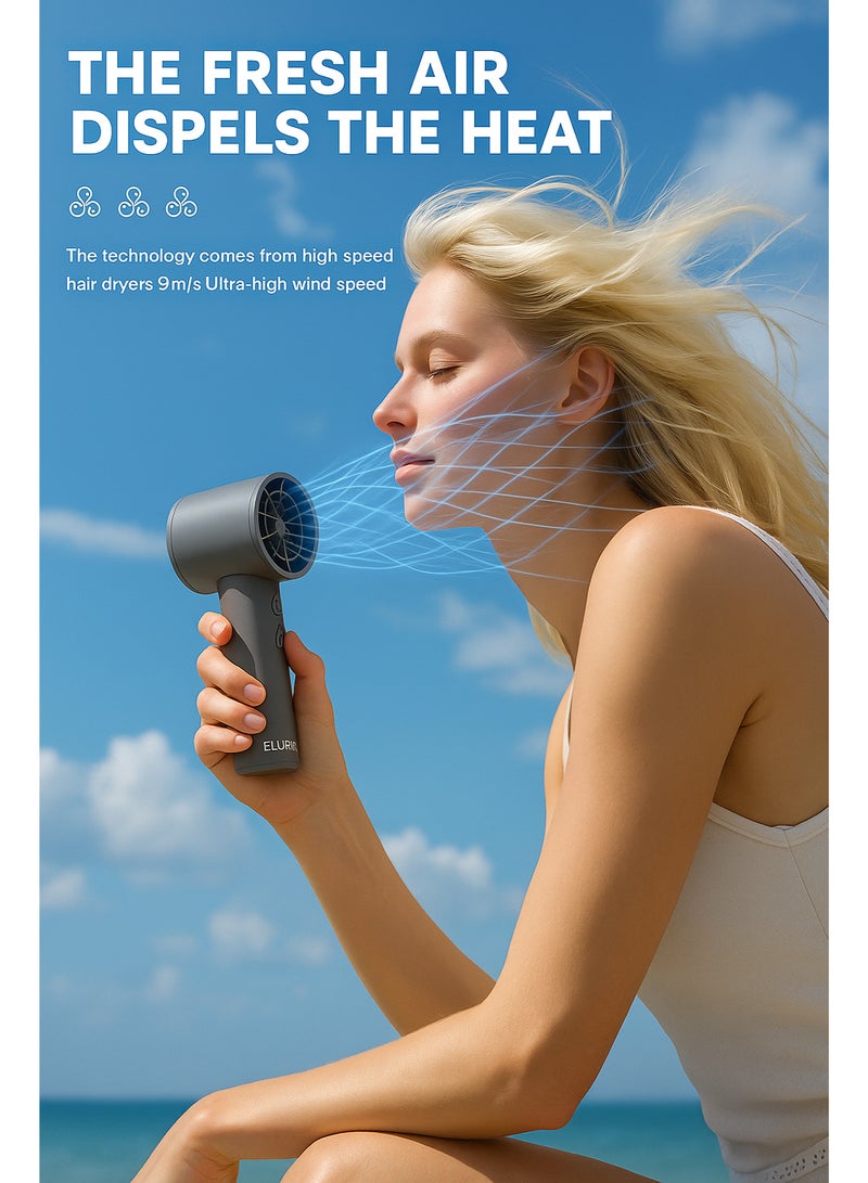 Elurian Mini USB Rechargeable Fan –Portable Cooling Fan for Pocket, Travel, Office | Quiet, USB-C Fast charge - Image 1