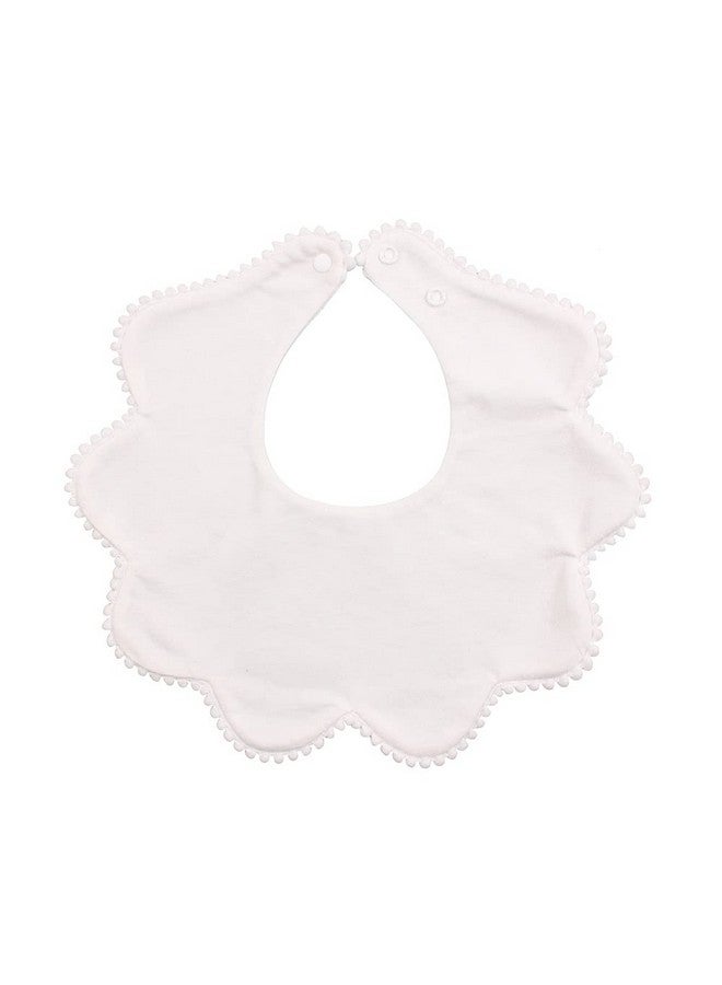 JANGANNSA 3 Pcs White Flower Baby Bibs Infant Burp Clothes For Baby Girls Saliva Towel Cotton Infant Toddler Girls Bibs (3Pcswhite) - Image 3