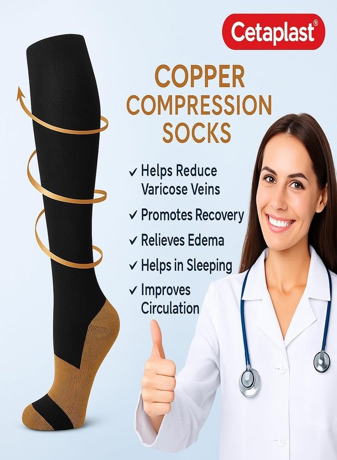 Cetaplast Compression Socks For Men & Women - Graduated Calf Support (20-30Mmhg) For Running, Sports, Varicose Veins & Travel - Athletic Sleeves For Performance,Recovery & Reduced - Small/Medium - Image 2
