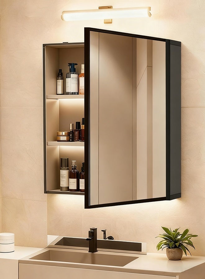 Sharpdo Bathroom Mirror Cabinet -50x60x10cm- Wall-Mounted Mirror with Waterproof,Mirror for Small Bathroom Vanity,Silver - Image 1