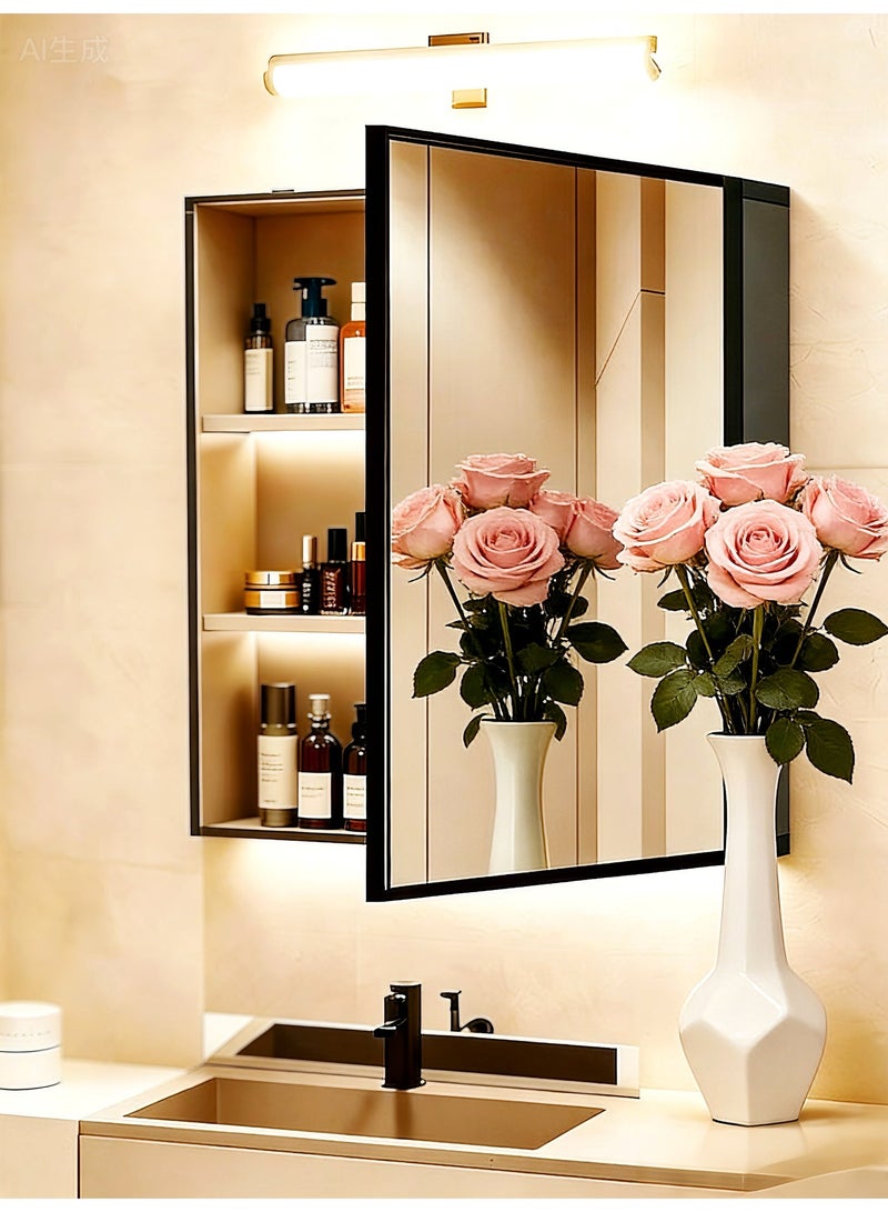 Sharpdo Bathroom Mirror Cabinet -50x60x10cm- Wall-Mounted Mirror with Waterproof,Mirror for Small Bathroom Vanity,Silver - Image 1
